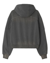 将图片加载到图库查看器,BLR Bleached Curved Incision Sweat Zip-Up Hoodie Grey