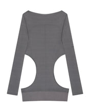 Load image into Gallery viewer, OJOS Curved Cut Layered Tee Charcoal