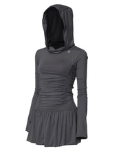 将图片加载到图库查看器,FLARE UP Hooded High Neck Dress Charcoal