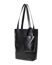 Load image into Gallery viewer, AJOBYAJO Vegan Leather Dual Tote Bag Black