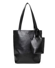 Load image into Gallery viewer, AJOBYAJO Vegan Leather Dual Tote Bag Black
