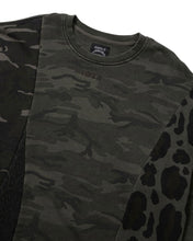 Load image into Gallery viewer, AJOBYAJO Camouflage Leopard Mixed Sweatshirt Charcoal