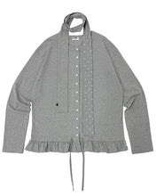 将图片加载到图库查看器,PLASMA SPHERE Natty Dot Scarf Cardigan Grey