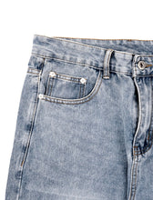 Load image into Gallery viewer, DWSE One Way Washed Wide Denim Pants Light Blue