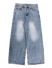 Load image into Gallery viewer, DWSE One Way Washed Wide Denim Pants Light Blue