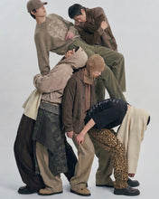 Load image into Gallery viewer, AJOBYAJO Cropped Washed Zip-Up Hoodie Dusty Beige