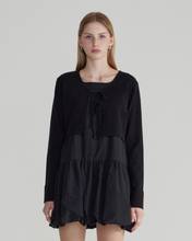 Load image into Gallery viewer, Fallett Crop Ribbon Knit Cardigan Black