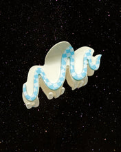 Load image into Gallery viewer, OOO Squiggle Hair Claw Blue Check