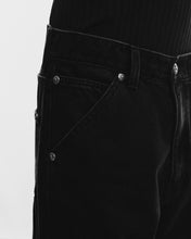将图片加载到图库查看器,Adlielos A401 Helios Double Knee Carpenter Flare Jeans Black