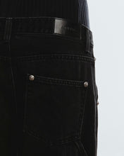 将图片加载到图库查看器,Adlielos A401 Helios Double Knee Carpenter Flare Jeans Black