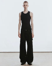 将图片加载到图库查看器,Adlielos A401 Helios Double Knee Carpenter Flare Jeans Black