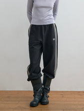 Load image into Gallery viewer, Kijun Double Line Track Pants Black