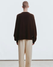 Load image into Gallery viewer, Adlielos Grid Round Neck Knit Brown
