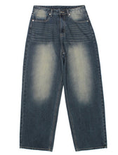 Load image into Gallery viewer, DWSE Washed Wide Denim Pants Blue