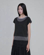 将图片加载到图库查看器,FLARE UP 3-Layered Henley T-shirt Black