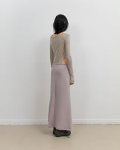 Load image into Gallery viewer, OJOS Curved Cut Layered Tee Warm Grey