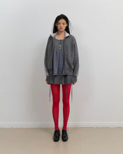 Load image into Gallery viewer, OJOS Fur Trim Jersey Zip-up Charcoal