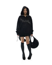 Load image into Gallery viewer, OJOS Hotfix Logo Hoodie Zip-up Black