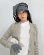 Load image into Gallery viewer, OJOS Tassel Collar Knit Cardigan Grey