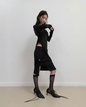 Load image into Gallery viewer, OJOS Curved Cut Layered Tee Black