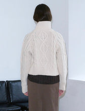 Load image into Gallery viewer, Kijun Cable Knit Zip-Up Ivory