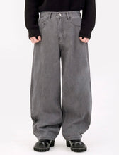Load image into Gallery viewer, DWSE Balloon Fit Denim Pants Grey