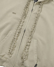 Load image into Gallery viewer, AJOBYAJO Laced Multi-Drawstring Zip-Up Hoodie Beige