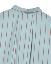 将图片加载到图库查看器,N. Archive Lux Fabric Stripe Cotton Shirt Blue