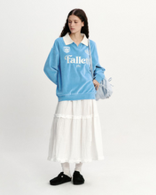 Load image into Gallery viewer, Fallett Velour Collar Sweatshirt Melange Sky Blue