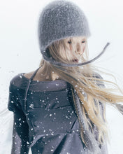 Load image into Gallery viewer, OJOS Double Strap Angora Beanie Grey