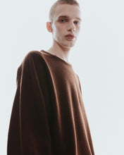 Load image into Gallery viewer, Adlielos Grid Round Neck Knit Brown