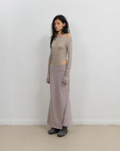 Load image into Gallery viewer, OJOS Asymmetric Mermaid Jersey Skirt Beige