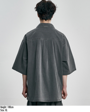 Load image into Gallery viewer, AJOBYAJO Paneled Zip-Up Shirt Charcoal