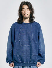 Load image into Gallery viewer, AJOBYAJO Paneled Denim Sweatshirt Blue