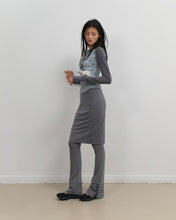 Load image into Gallery viewer, OJOS Star Raglan Long Sleeve Top Mint Grey