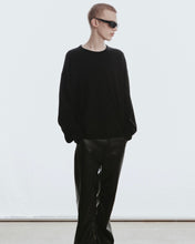 Load image into Gallery viewer, Adlielos Grid Round Neck Knit Black