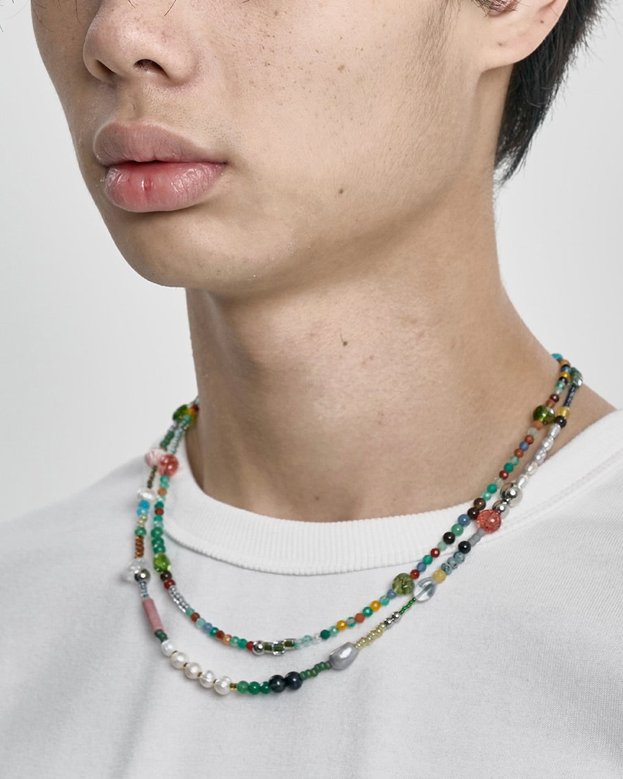 【AJO AJOBYAJO】25SS★ Black Light Beads Layered Necklace AJO AJOBYAJO】25SS☆ Black Light Beads Layered Necklace
