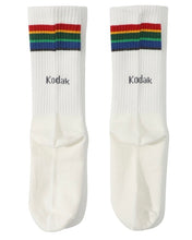 将图片加载到图库查看器,Kodak Rainbow Stripe Crew Socks 3pk White