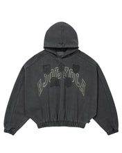 Load image into Gallery viewer, AJOBYAJO University Wappen Batwing Hoodie Charcoal