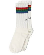 将图片加载到图库查看器,Kodak Rainbow Stripe Crew Socks 3pk White