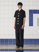 Load image into Gallery viewer, UNALLOYED Button Flower Stripe Pant Black