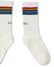 将图片加载到图库查看器,Kodak Rainbow Stripe Crew Socks 3pk White