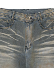 将图片加载到图库查看器,BLR Embossed Wave Washing Wide Denim Pants Light Blue