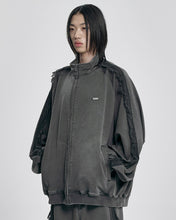 Load image into Gallery viewer, AJOBYAJO Lace Trimming Raglan Track Jacket Charcoal