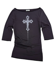 Load image into Gallery viewer, PLASMA SPHERE Cross Gothic T-shirt Dark Grey