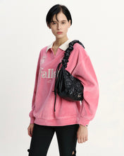 Load image into Gallery viewer, Fallett Velour Collar Sweatshirt Pink