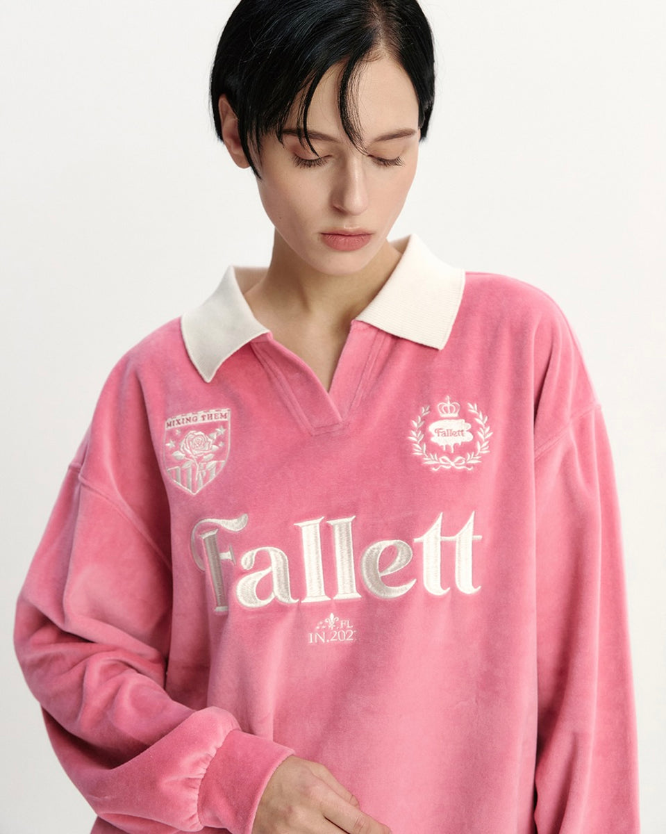 Fallett Velour Collar Sweatshirt Pink – HYPNOTISE