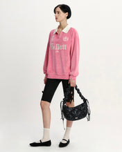 Load image into Gallery viewer, Fallett Velour Collar Sweatshirt Pink
