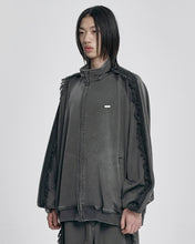 Load image into Gallery viewer, AJOBYAJO Lace Trimming Raglan Track Jacket Charcoal