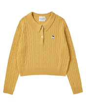 Load image into Gallery viewer, ILP New Parisian Cashmere Cable Crop Knit Yellow